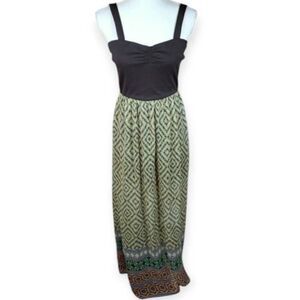 FINESSE BLACK MULTICOLOR MAXI DRESS SZ.M EUC.